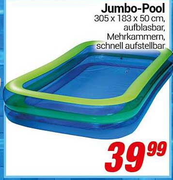 Jumbo-Pool 305 x 183 x 50 cm, aufblasbar, Mehrkammern, schnell aufstellbar