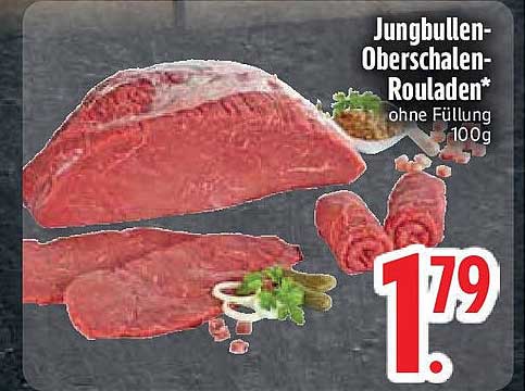 Jungbullen-Oberschalen-Rouladen* ohne Füllung 100g