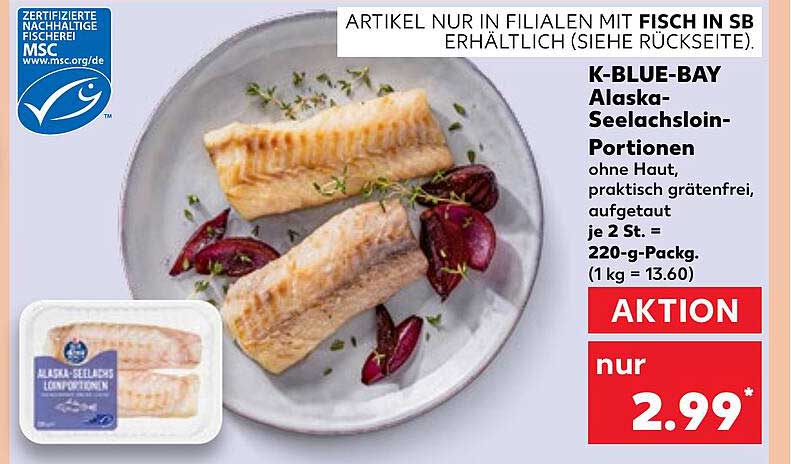 K-BLUE-BAY Alaska-Seelachssloin-Portionen