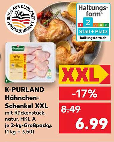 K-PURLAND Hähnchen-Schänkel XXL mit Rückenstück, natur
