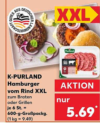 K-PURLAND Hamburger vom Rind XXL