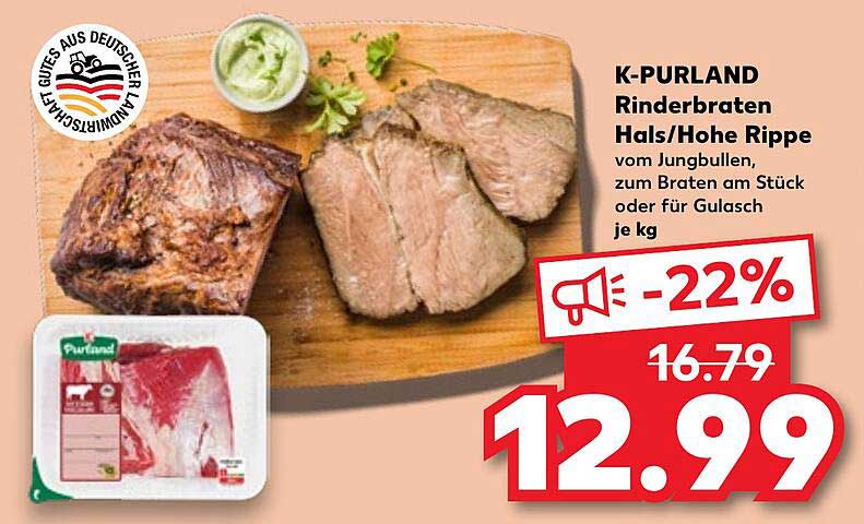 K-PURLAND Rinderbraten Hals/Hohe Rippe vom Jungbullen