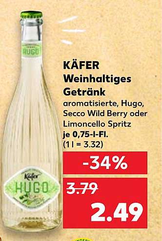 KÄFER Weinhaltiges Getränk - Hugo, Secco Wild Berry oder Limoncello Spritz 0,75 l