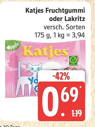 Katjes Fruchtgummi oder Lakritz 175 g, verschiedene Sorten