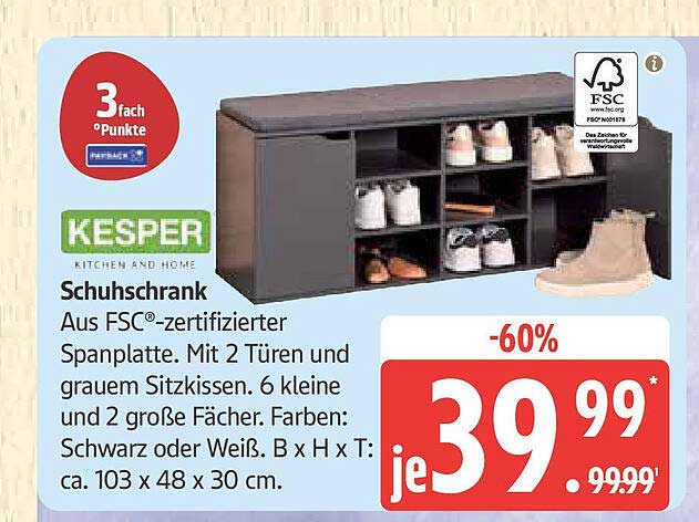Kesper Schuhschrank - 60% Rabatt!
