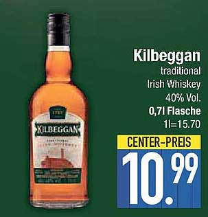 Kilbeggan Traditional Irish Whiskey 0,7l - 40% Vol.