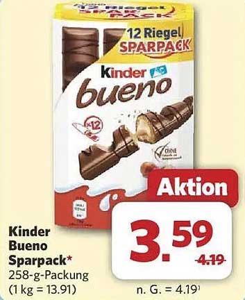 Kinder Bueno Sparpack 12 Riegel - Aktion