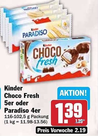 Kinder Choco Fresh 5er oder Paradiso 4er