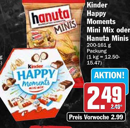 Kinder Happy Moments Mini Mix oder Hanuta Minis