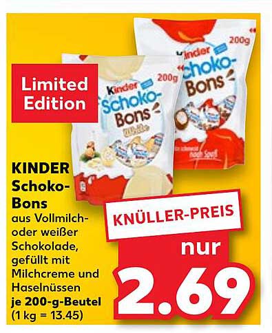 KINDER Schoko-Bons 200g - Limited Edition