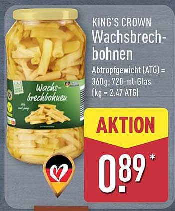 KING'S CROWN Wachsbrechbohnen 720 ml