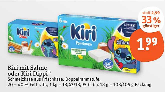 Kiri mit Sahne oder Kiri Dippi 8 – Jetzt nur 1,99 €!