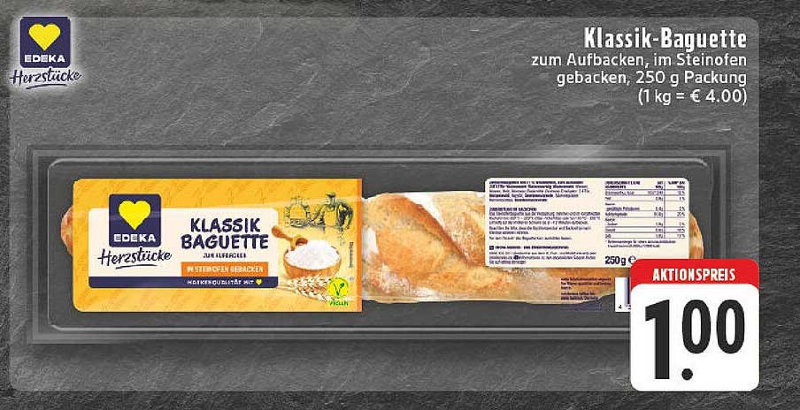 Klassik-Baguette zum Aufbacken, 250 g Packung