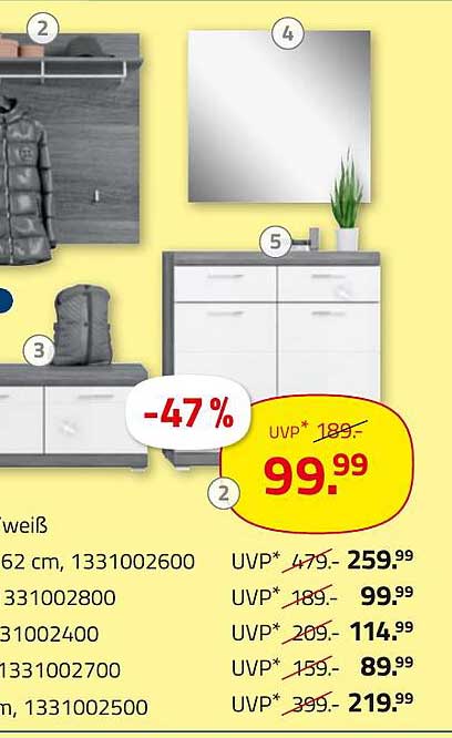 Kleiderschrank Nordic 62 cm, Farbe: Weiß