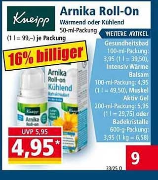 Kneipp Arnika Roll-On Warmend oder Kühlend 50-ml-Packung
