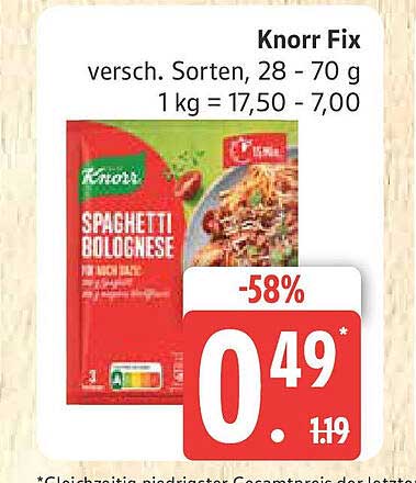 Knorr Fix Spaghetti Bolognese 28-70 g