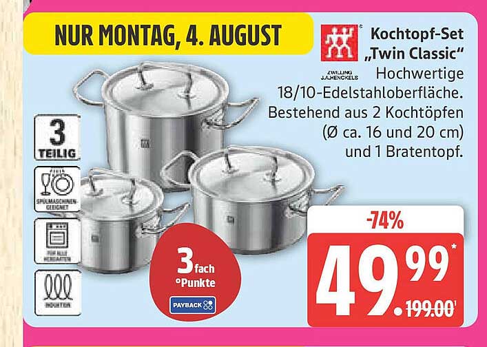 Kochtopf-Set „Twin Classic“ - Hochwertige 18/10-Edelstahloberfläche