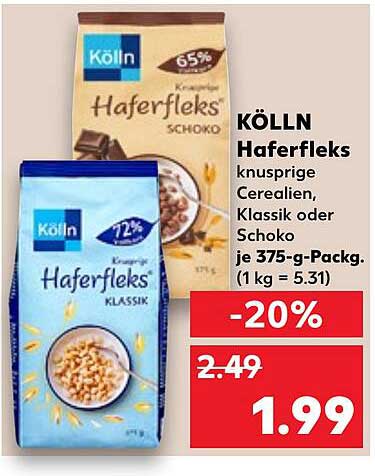 KÖLLN Haferfleks - knusprige Cerealien, Klassik oder Schoko