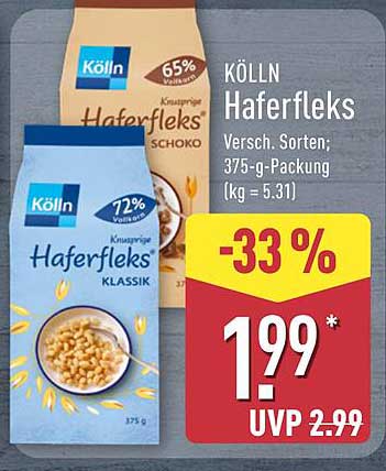 Kölln Haferfleks - Knusprige Haferflocken in verschiedenen Sorten