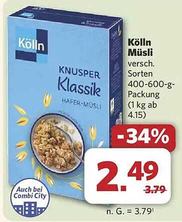 Kölln Müsli Knusper Klassik 400-600 g Packung