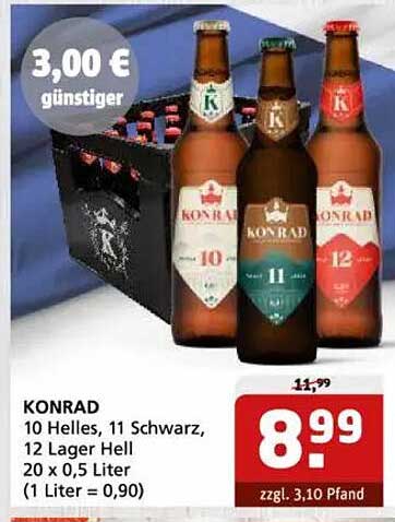 KONRAD Bier - 20 x 0,5 Liter Vielfalt zum Vorteilspreis