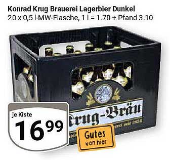 Konrad Krug Brauerei Lagerbier Dunkel - 20 x 0,5 l