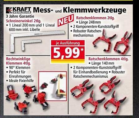 KRAFT Mess- und Klemmwerkzeuge – 2 Jahre Garantie