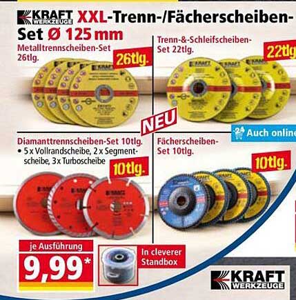 KRAFT XXL-Trenn-/Fächerscheiben-Set Ø 125 mm