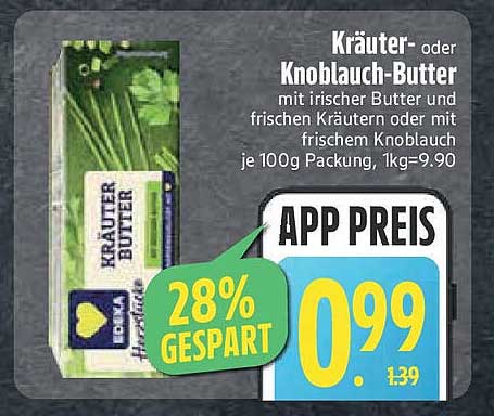 Kräuter- oder Knoblauch-Butter mit irischer Butter