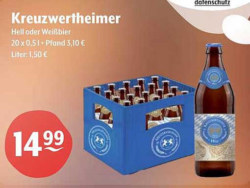 Kreuzwertheimer Hell oder Weißbier – 20 x 0,5l