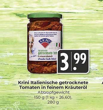 Krini Italienische getrocknete Tomaten in feinem Kräuteröl