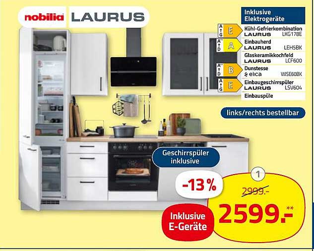 Küchenzeile LAURUS mit Elektrogeräten - Ein echtes Schnäppchen!