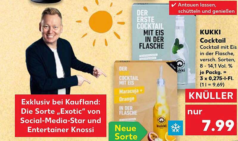 KUKKI Cocktail mit Eis in der Flasche - Exotische Sorte "Exotic"
