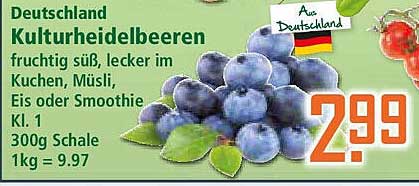Kulturheidelbeeren 300g - Fruchtiger Genuss aus Deutschland