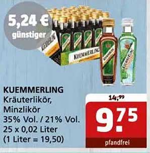Kümmelring Kräuterlikör, Minzlikör 35% Vol. / 21% Vol.