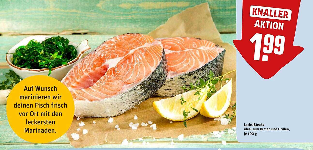 Lachs-Steaks ideal zum Braten und Grillen, je 100 g