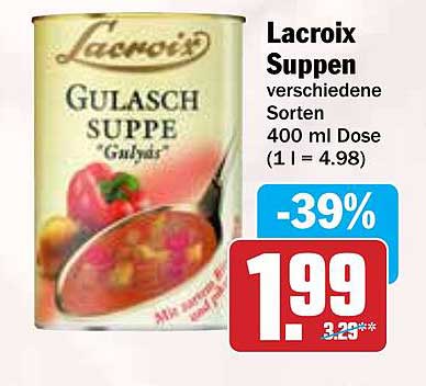 Lacroix Gulaschsuppe 400 ml Dose - verschiedene Sorten