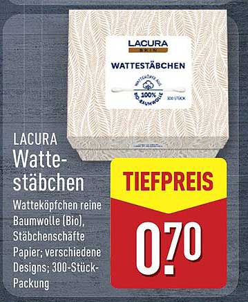 LACURA Wattestäbchen 300 Stück