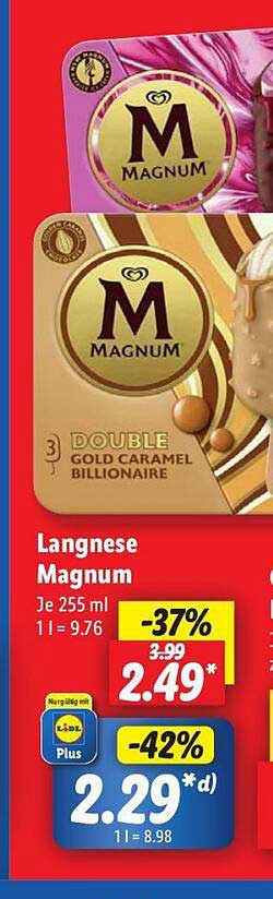 Langnese Magnum Double Gold Caramel Billionaire 3er Pack 255 ml