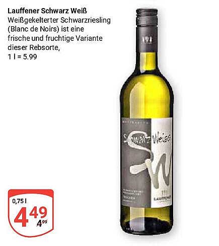 Lauffen Schwarz Weiß – Weißgekelterter Schwarzriesling (Blanc de Noirs)