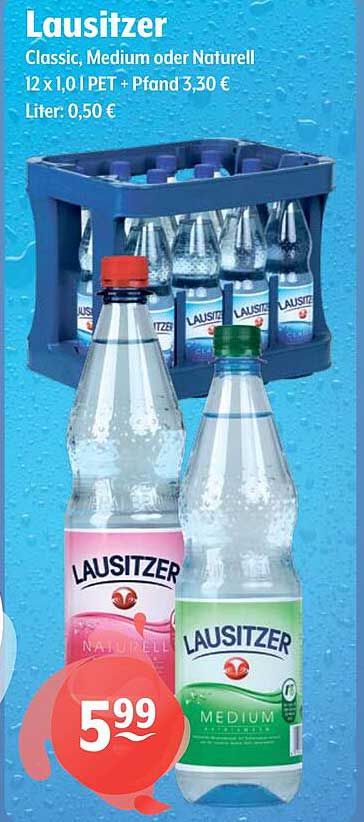 Lausitzer Classic, Medium oder Naturell 12 x 1,0 l PET + Pfand 3,30 €