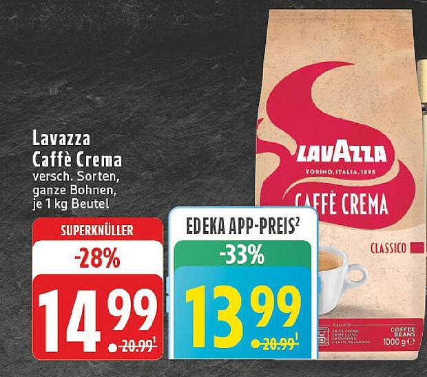 Lavazza Caffè Crema 1 kg Beutel – verschiedene Sorten