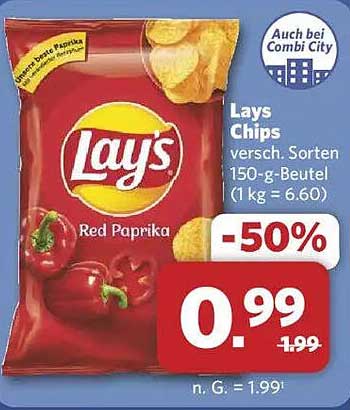 Lays Chips Red Paprika 150 g - 50% Rabatt!