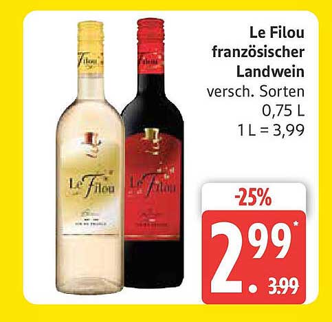 Le Filou französischer Landwein 0,75 L - Verschiedene Sorten