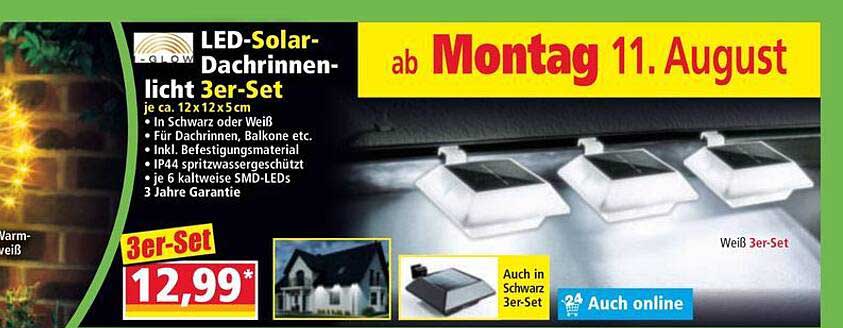 LED-Solar-Dachrinnenlicht 3er-Set