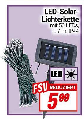 LED-Solar-Lichterkette mit 50 LEDs, L 7 m, IP44