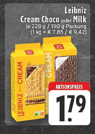 Leibniz Cream Choco oder Milk 228 g / 190 g