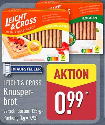 LEICHT & CROSS Knusperbrot 125 g Packung – Verschiedene Sorten