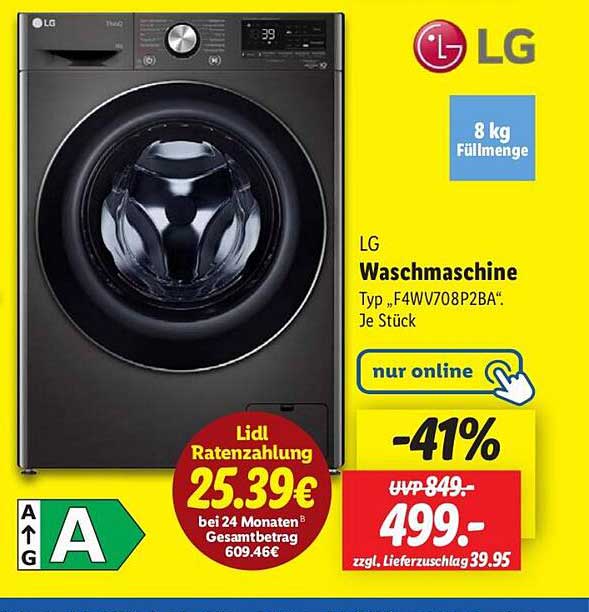 LG Waschmaschine Typ „F4WV708P2BA“ – nur online erhältlich