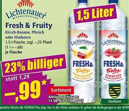 Lichtenauer Fresh & Fruity – Kirsch-Banane, Pfirsich oder Himbeere